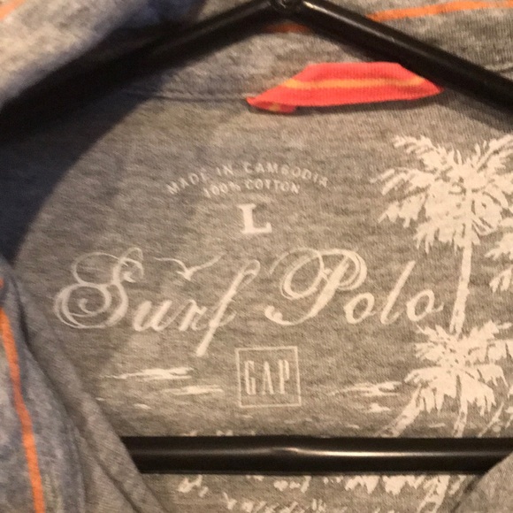 Gap striped polo. Gray. Size large - Picture 2 of 3